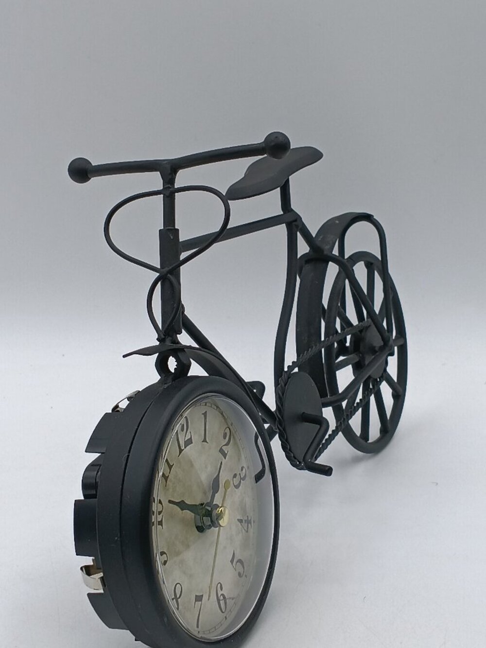 Vintage 9" x 6" Bike Bicycle Figurine Metal Sculpture Clock
